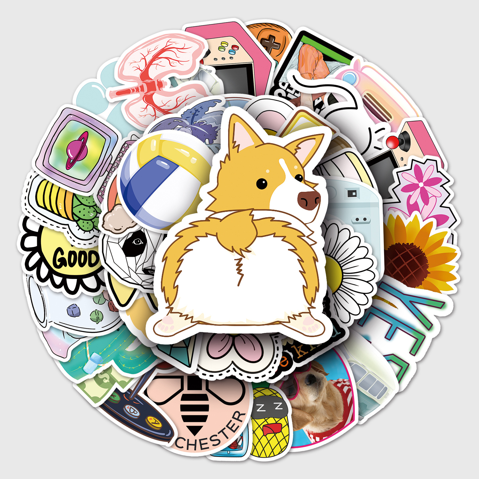 50 graffiti cartoon VSCO style fresh luggage tablet computer piano waterproof stickers car decorative stickers