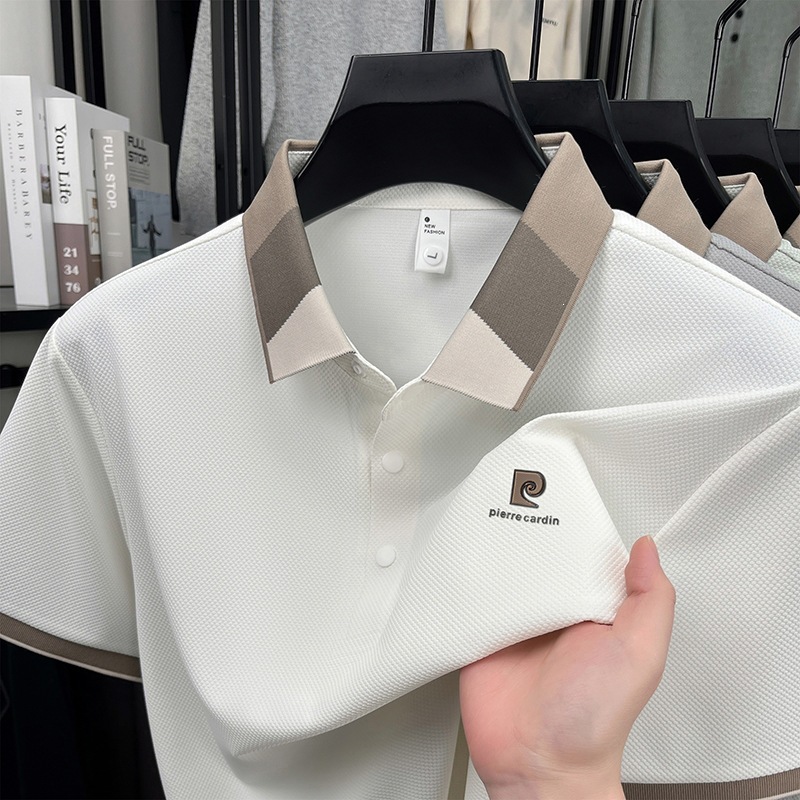 Short-Sleeved T-Shirt for Men 2026 Summer New Style Men's Business Breathable Casual Embroidered Polo Shirt Top