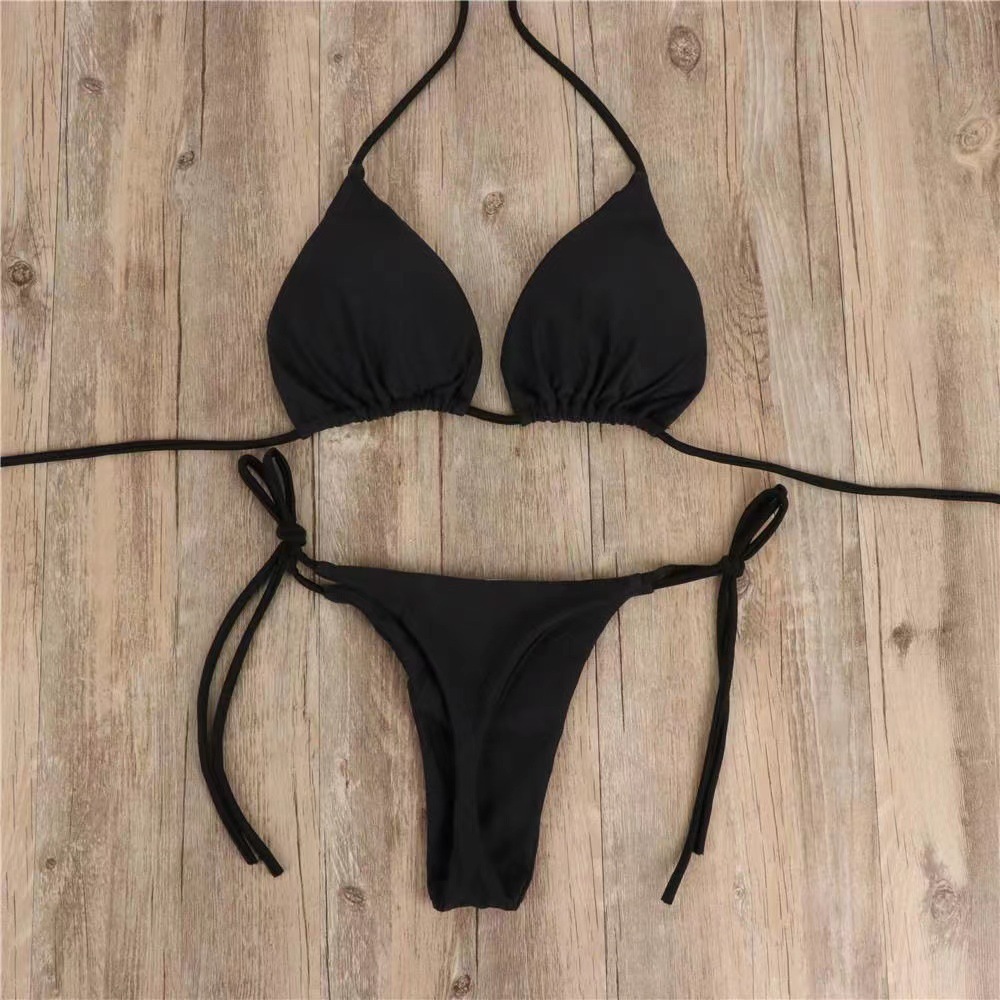 Cherry Temptation Sexy European and American Split Swimsuit Sexy Summer Padded Women's Split Thin Strap Women's Underwear