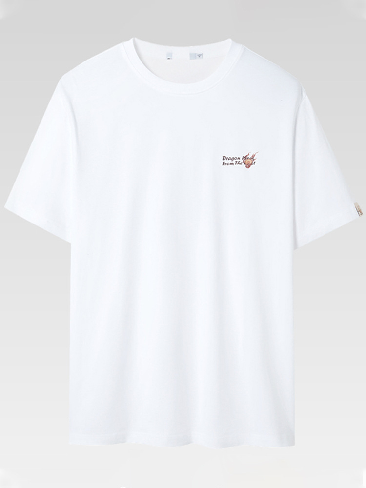 Wholesale Sea-Cut Label Ice-Feel Cotton Short-Sleeve T-Shirt for Men, Summer Fashion Printed Casual Round-Neck Half-Sleeve Tee Shirt 2W193