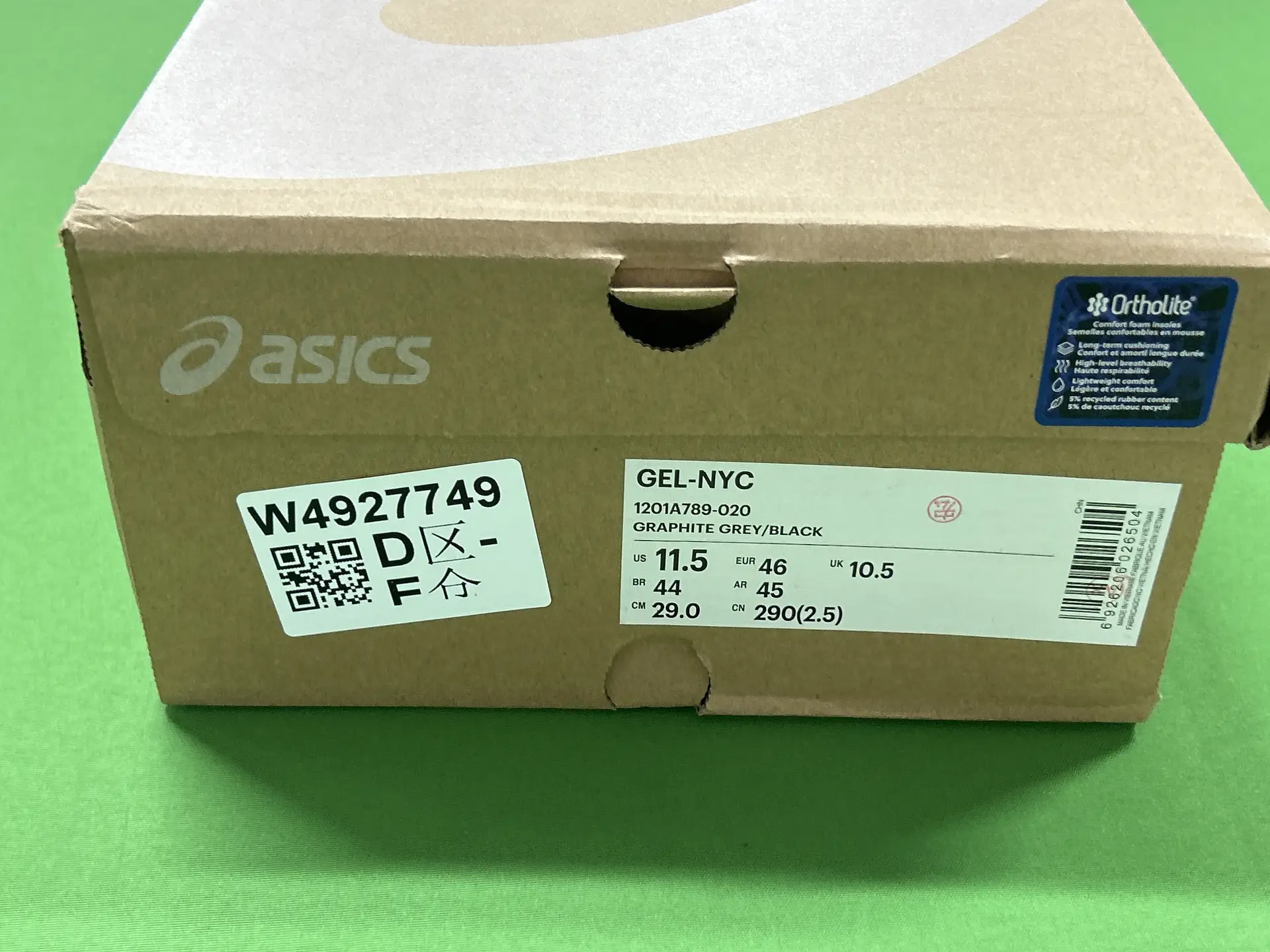ASICS GEL-NYC GRAPHITE GREY/BLACK shoes