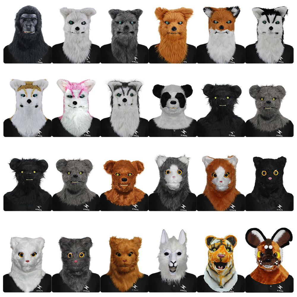 in stock Custom Mouth-opening Animal Headgear Masquerade Bite Mask Series Halloween Party Performance Props