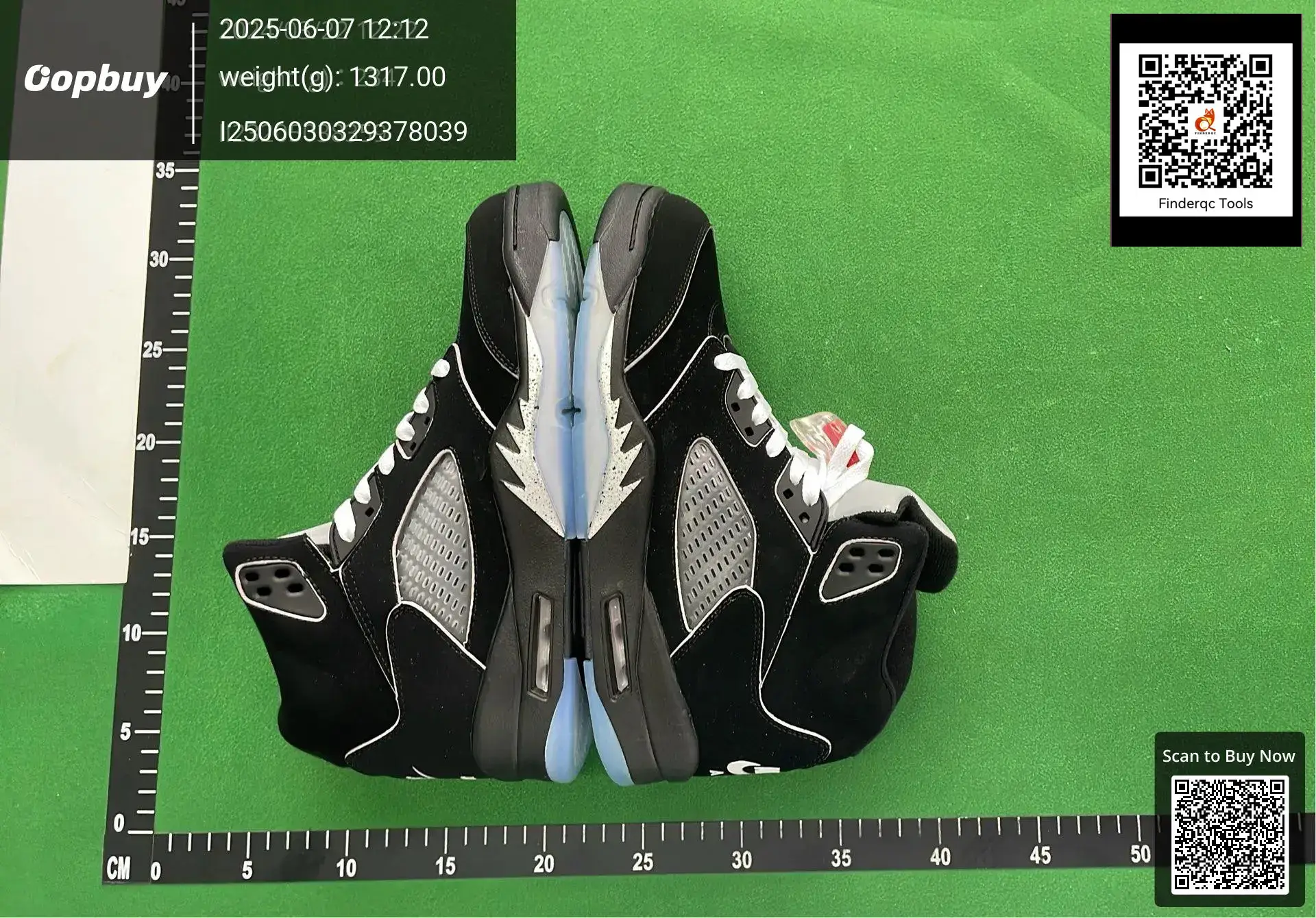 Air Jordan 5 Retro Black White Cement Ice Blue Sneakers