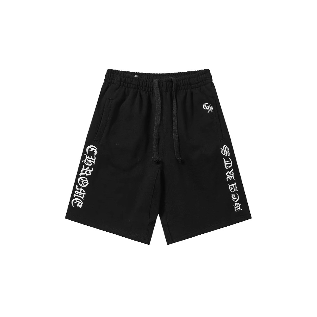 Chrome Hearts Summer New Sanskrit Letter Embroidered Shorts Five-Quarter Pants for Men and Women Wholesale