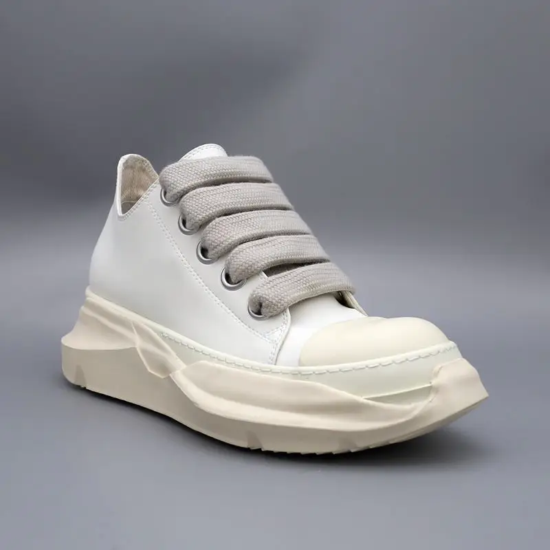Platform Shoes Low Ankle R Shoes O Thick Shoelaces Big Eyelet Double Layer Thick Sole Heightening Men and Women Fashion Trendy Shoes K-style Dad Shoes