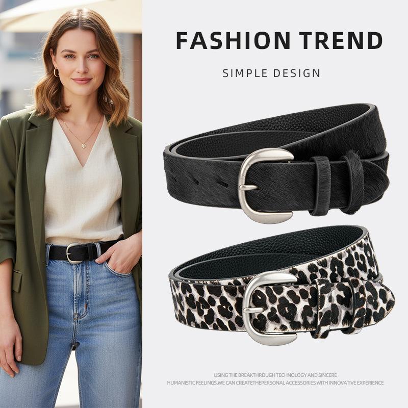 Vintage Niche Matte Suede High-End Cowhide Belt for Women, Light Luxury Versatile Dress and Pants Belt, Genuine Leather Women's Belt