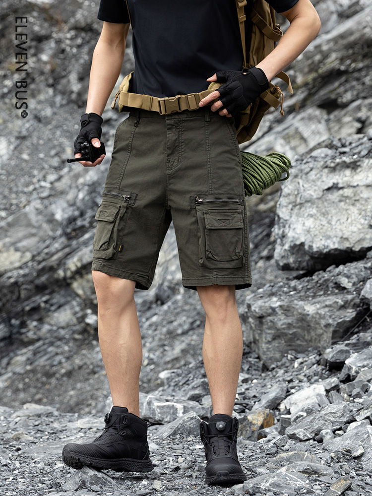 American-Style Outdoor Heavy-Duty Men's Work Shorts, Summer Trendy Brand, Thin Loose Fit, Multi-Pocket Casual Five-Point Shorts for Men