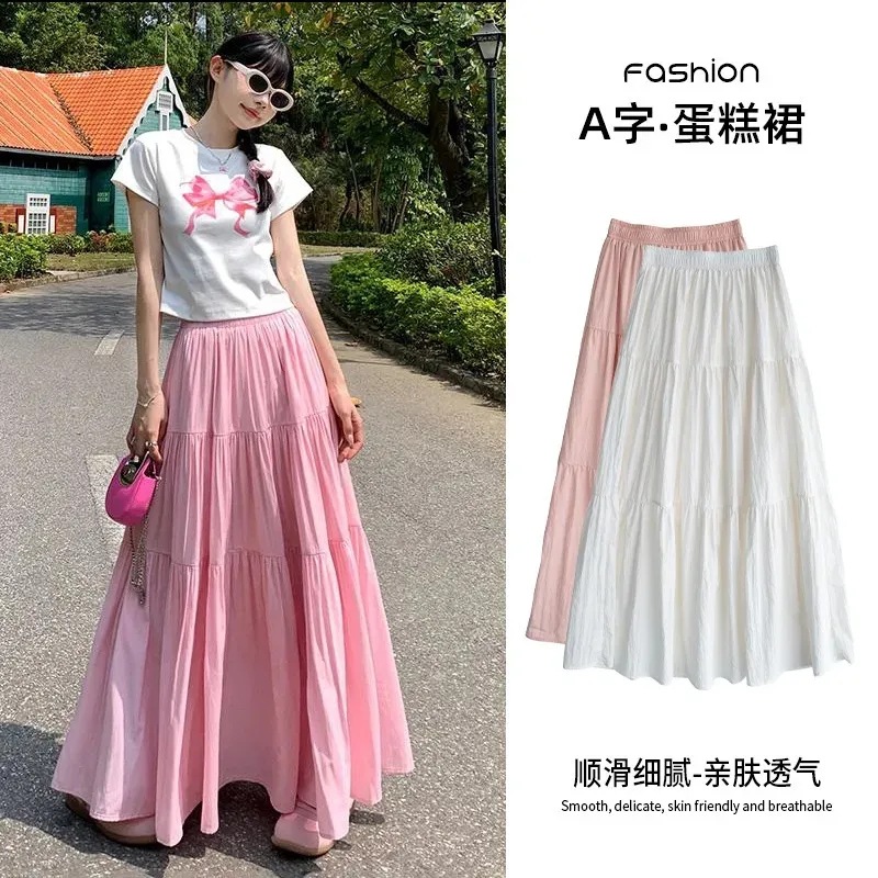 Puffy Cake Large Swing 2024 Gentle Skirt Summer High Waist Thin Slimming Small Middle-length College Style