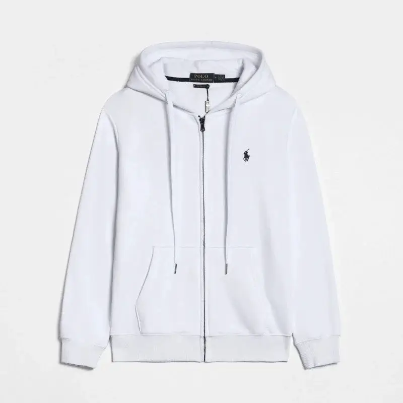 XM Pony Hooded Cardigan Solid Color Sweatshirt Embroidered Loose Plus Size Paul Men's Jacket 6