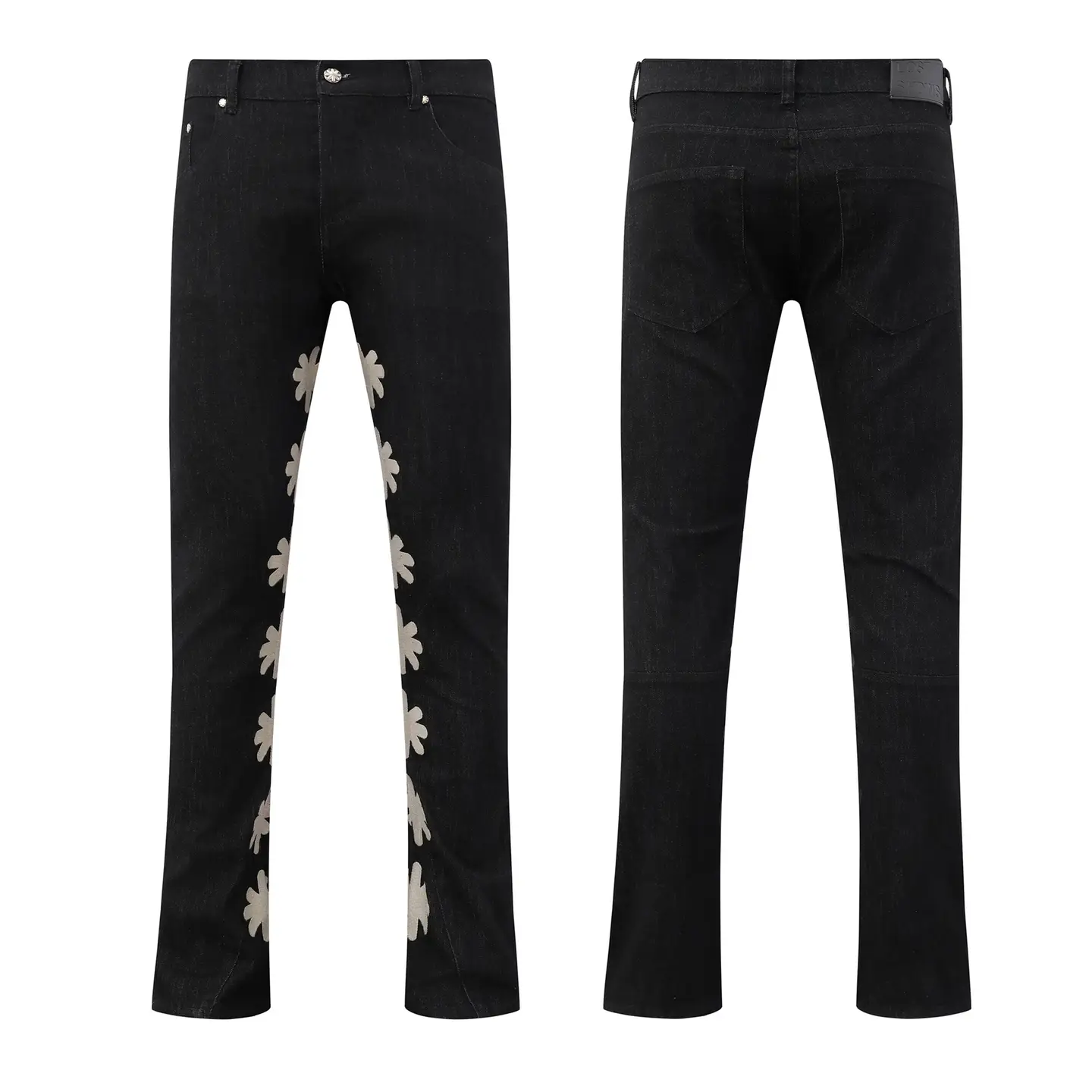 LOSTSHDWS LOGO JEANS Men's and Women's Slim-Fit Slim Embroidered LOGO Stitching Jeans Trendy Pants