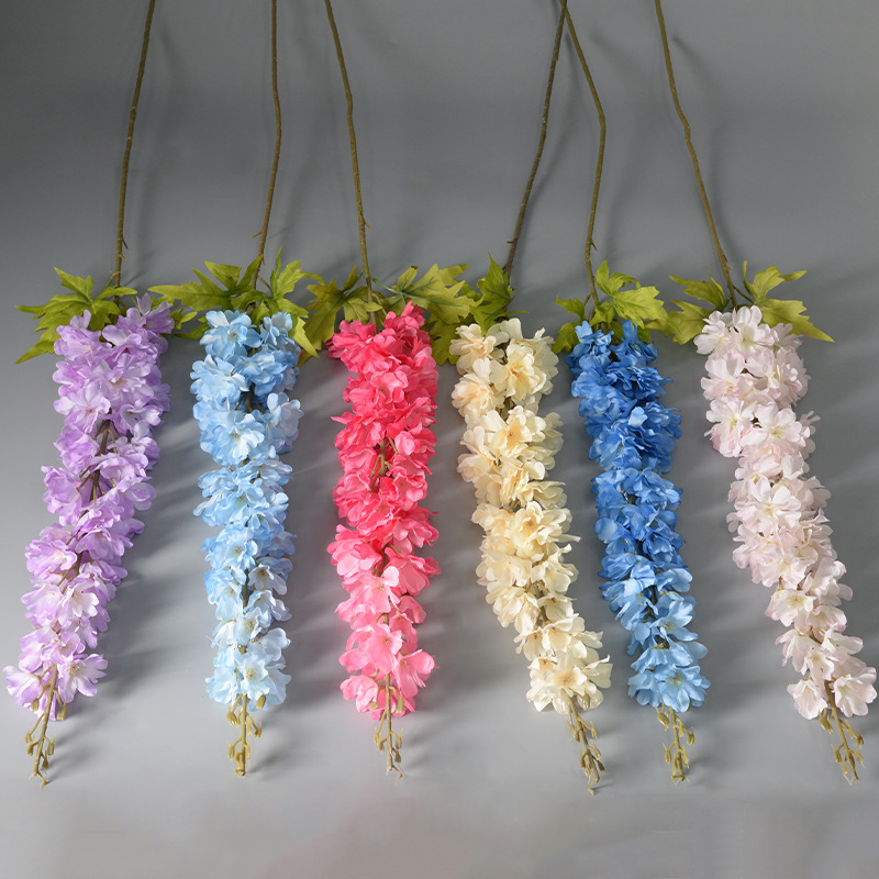 Simulation flower big delphinium fake flower hyacinth wedding auditorium pick high flower row row fake flower road flower photography props