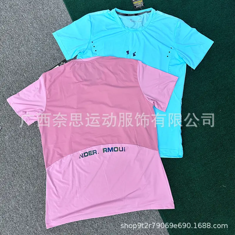 Wholesale foreign trade quick drying short sleeved T-shirt men's summer new fitness running sports training casual breathable top