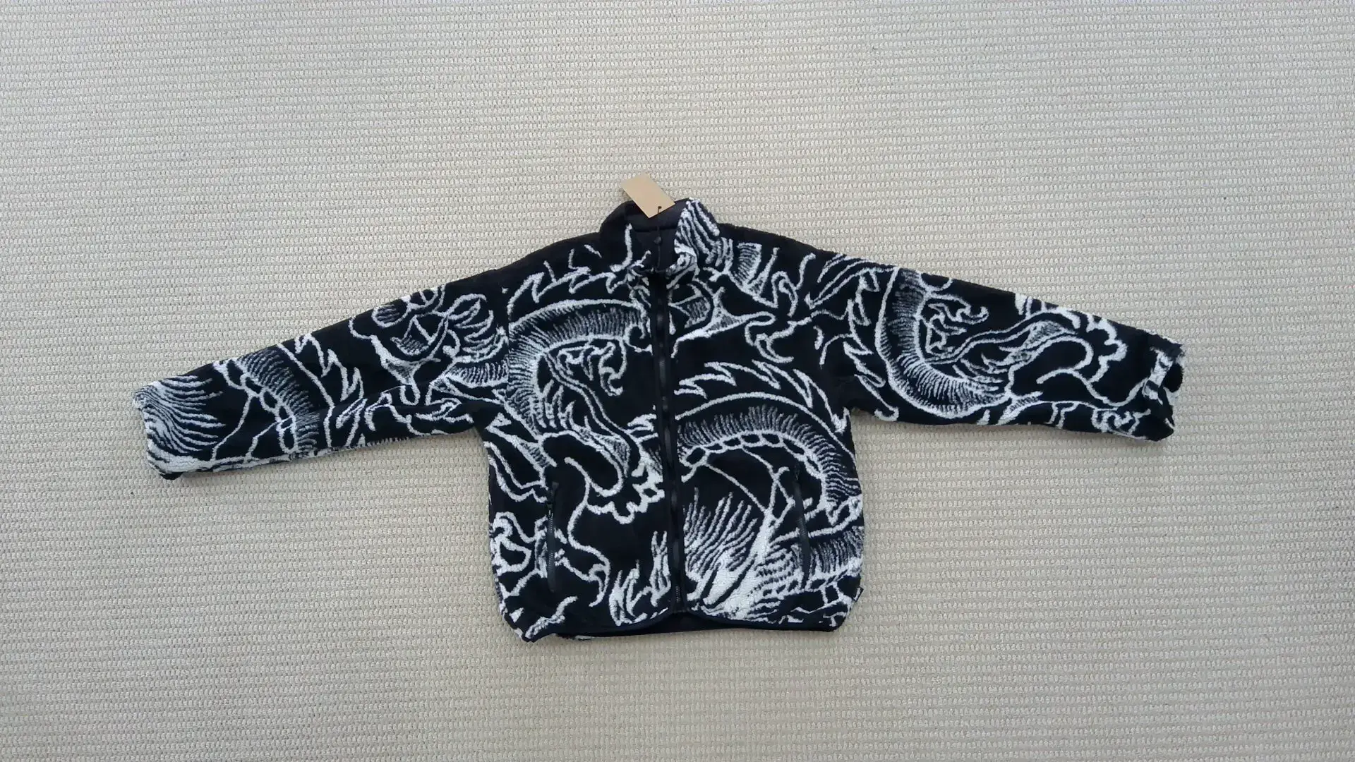 Stussy Dragon Sherpa Jacket Black White