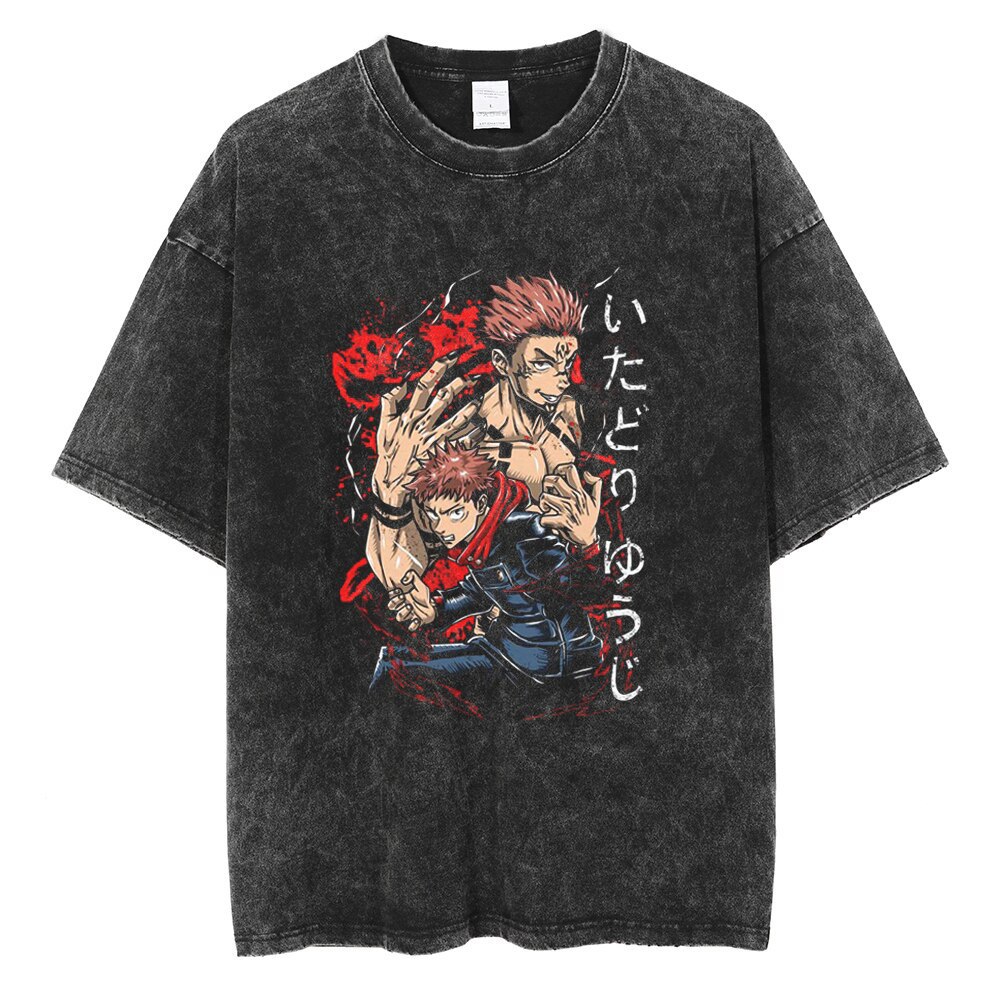 American Retro T-Shirt Custom Logo Street Hip-Hop Anime Gojo Satoru Return Cultural Shirt Men's T-Shirt