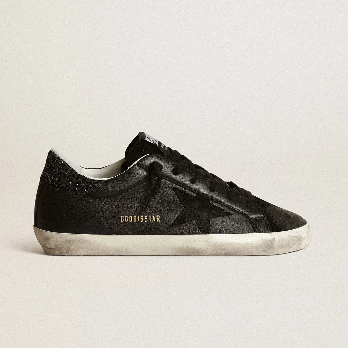 Golden Goose/GGDB Super-Star in black nappa with black star and glitter heel tab Foto QC de WEIDIAN na Qualit.ly