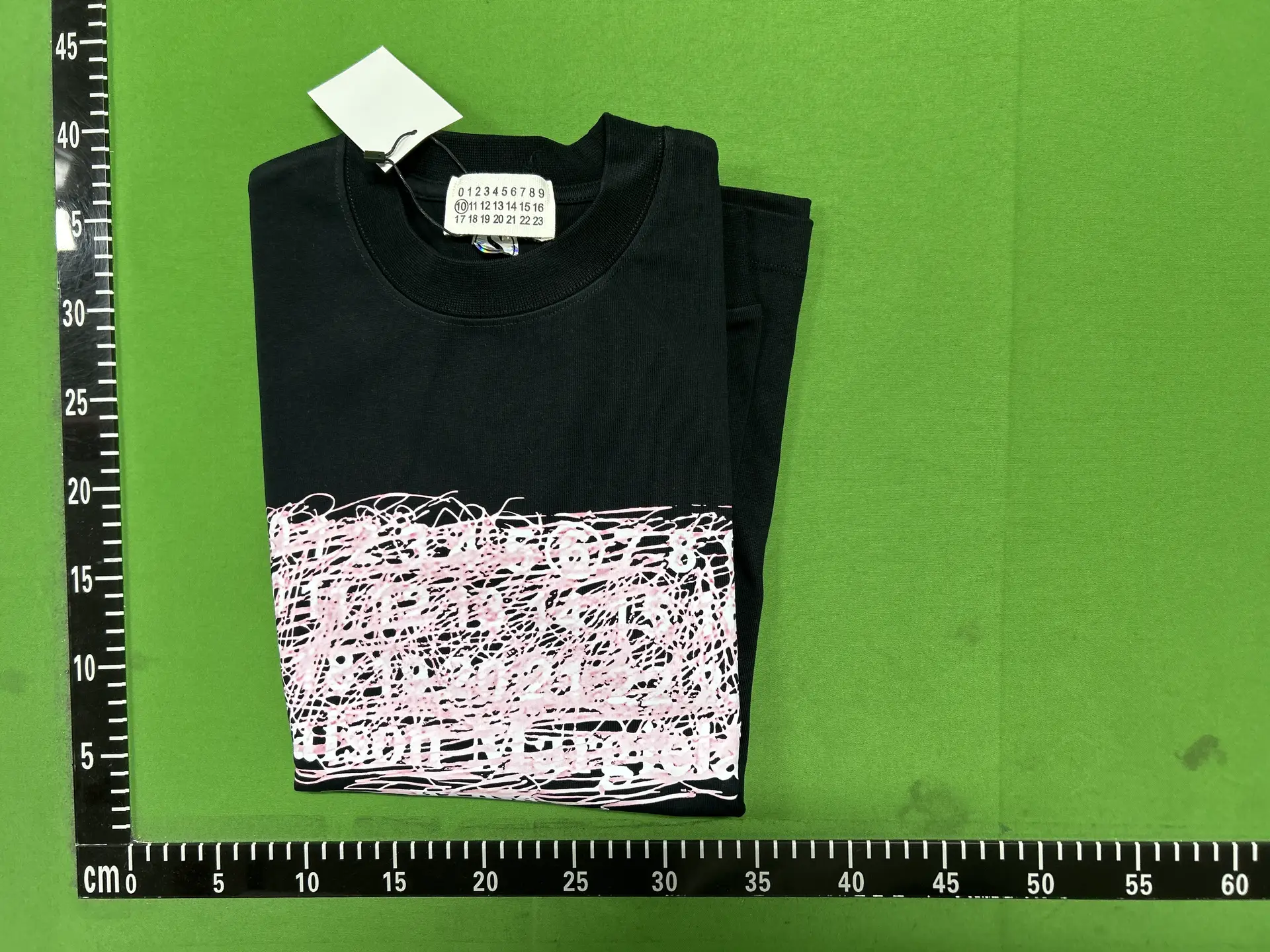 High Version Trendy Brand Mm6 Margiela Long-Sleeved Tape Coated Printed Loose T-Shirt for Men and Women Couples