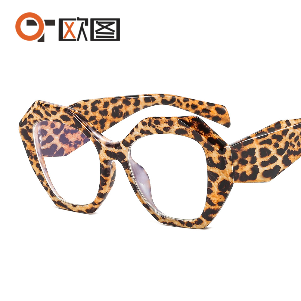 Polygon Candy Color Fresh Fashion Glasses Frame European and American Fashion Flat Mirror Anti-blue Glasses LH002