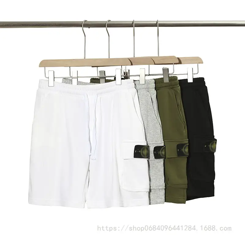Cross-Border Stone Compass Badge Casual Shorts European and American Functional Sports Casual Pants Loose Men's and Women's Drawstrings