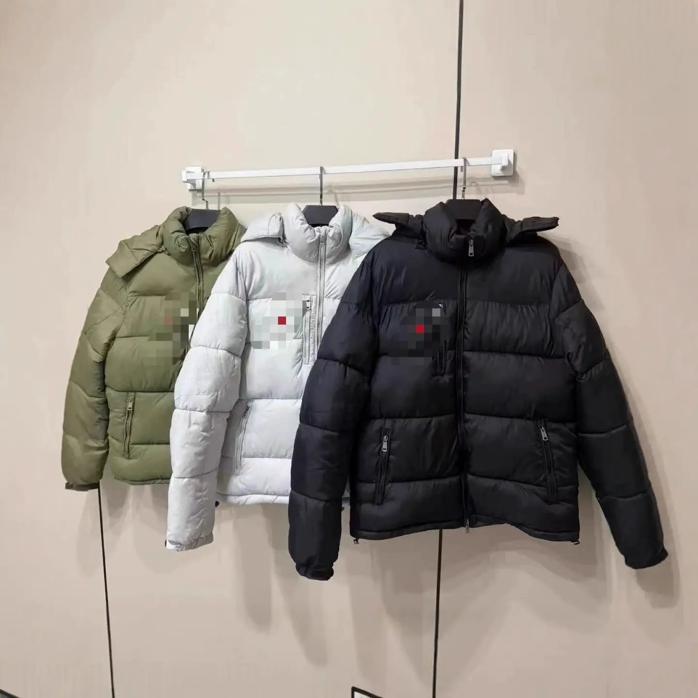 Cross-Border Correct Version of Laff Pony Embroidered Men's Hooded Thickened Windproof, Waterproof and Warm Cotton Jacket