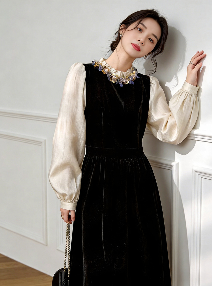 Miu Series Heavy-Duty Rhinestone Sequin Dress for Important Occasions, Exquisite and High-End Gown
