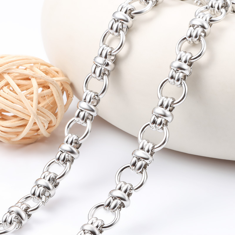 Stainless steel 8-word double ring chain popular punk men's and women's necklace watch chain non-fading jewelry chain diy in stock wholesale