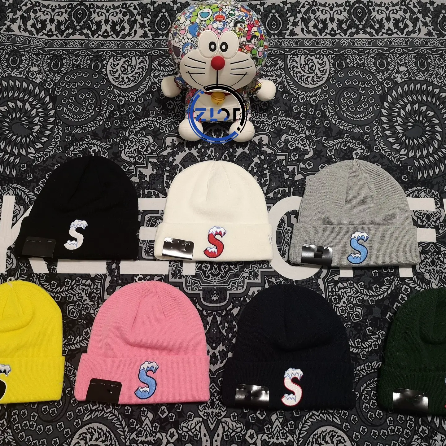 Channel Goods Zlot 20Fw S Logo Beanie Snowflake Ice and Snow Embroidery Cold Weather Hat Knitted Hat Woolen Hat