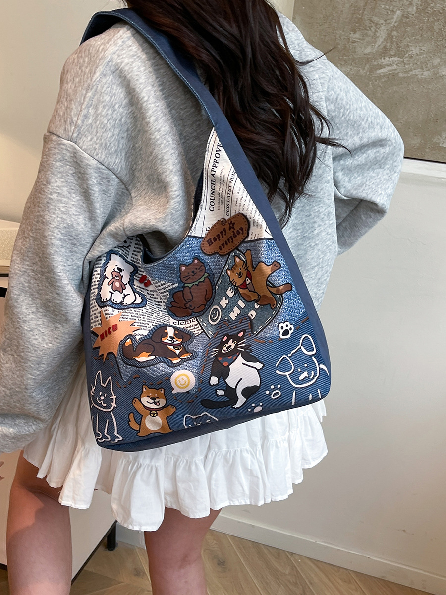 Fashionable Lazy Style Large-Capacity Women's Bag New Fashion Niche Design Casual Tote Bag Student Literary Class Bag
