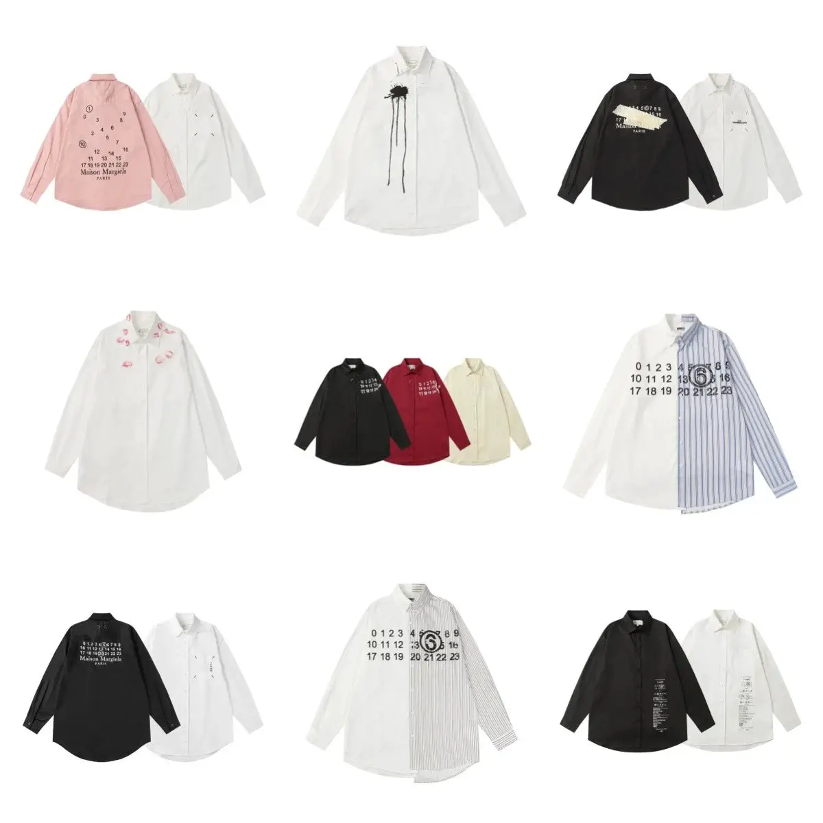 Loose letter men's and women's printed long sleeved shirt