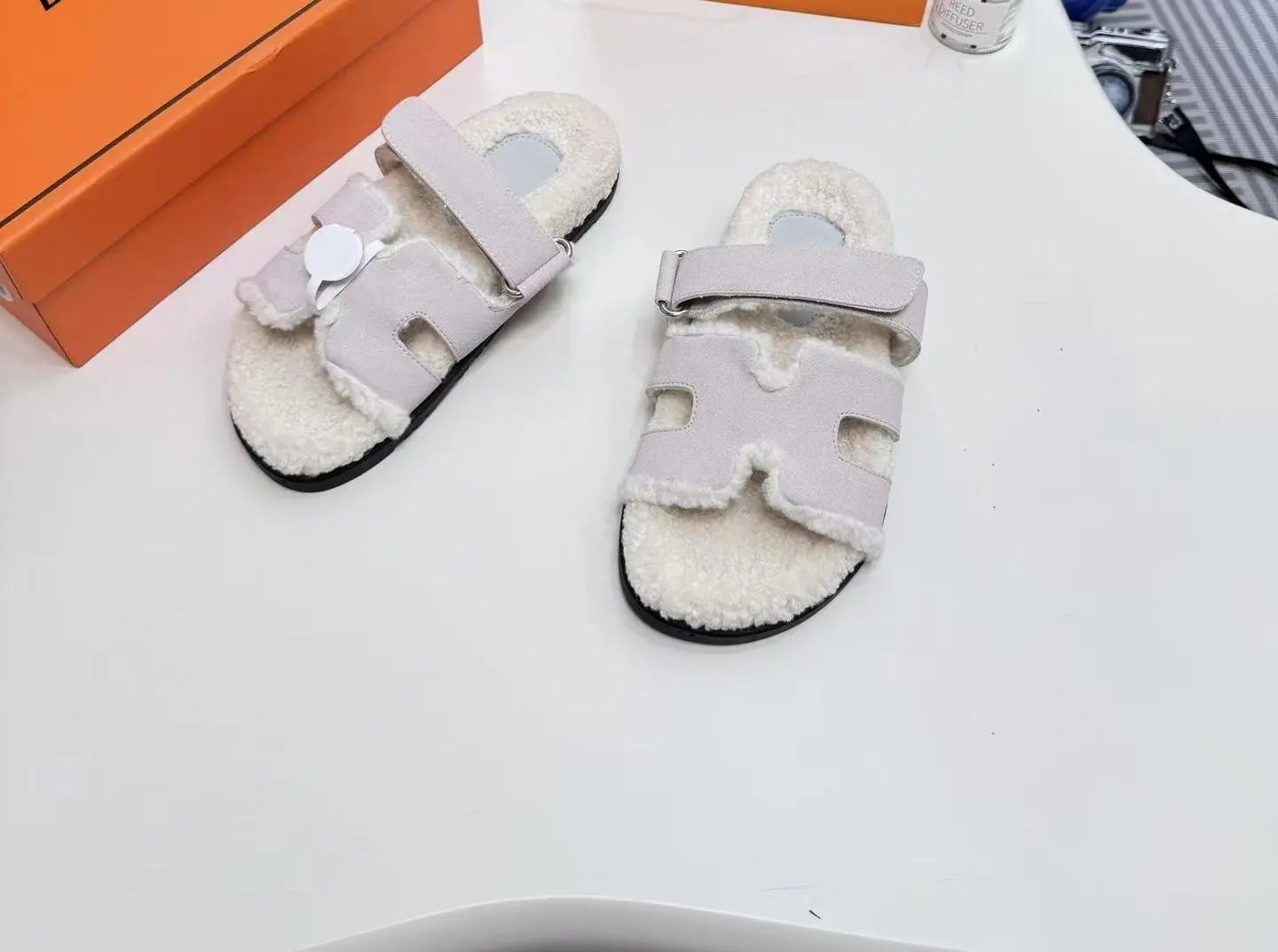 Hermes Oran Shearling Sandals