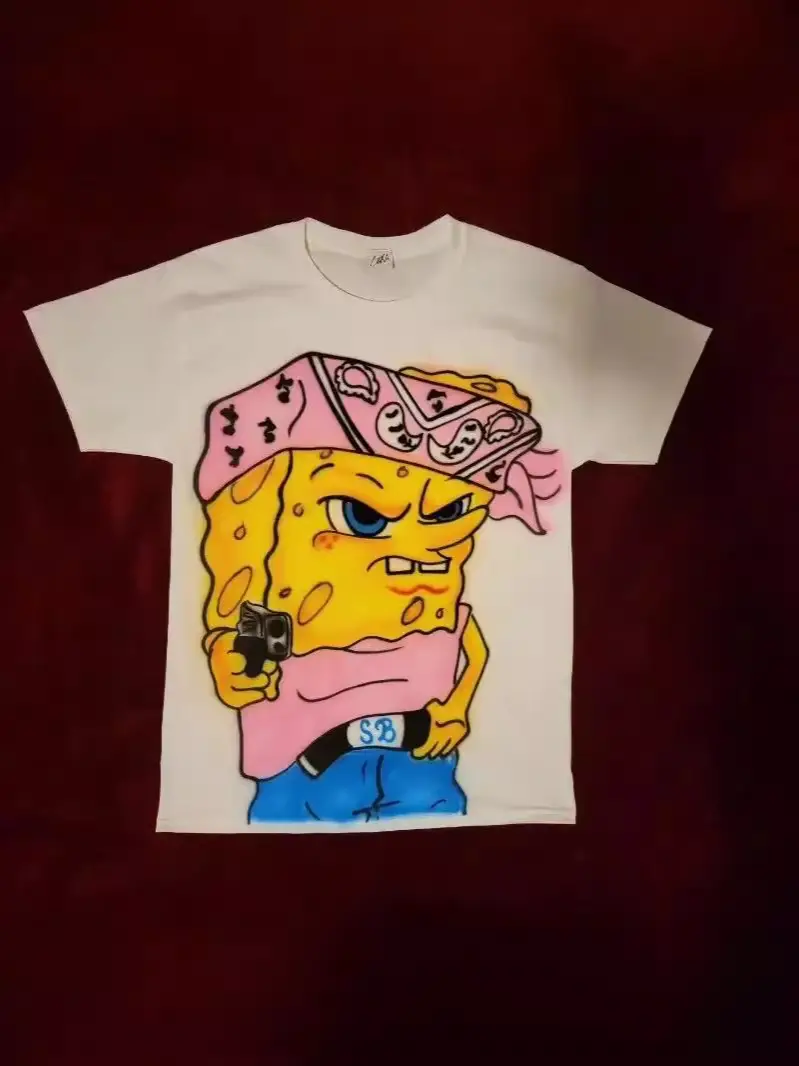 Fashion Retro Cartoon Animation Print Short-sleeved T-shirt Men's Y2k Harajuku Fashion Couple Casual Oversized T-shirt