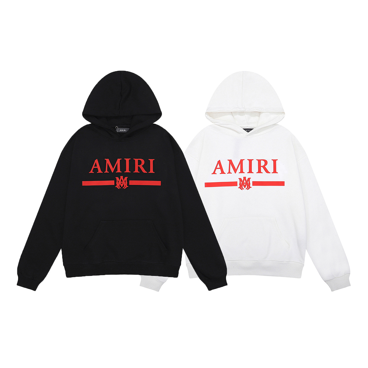 25 New Amiri Fashion Amiri Red Classic Printed High Weight Terry Cotton Hoodie Sweatshirt for Men and Women