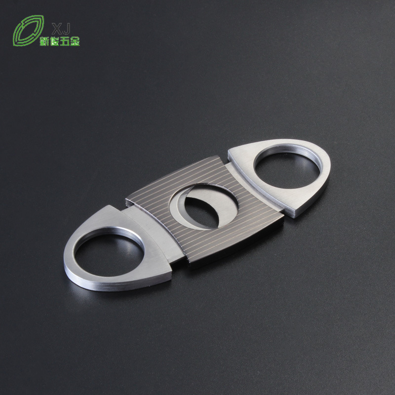 Creative Cigar Cutter Stainless Steel Double-Edged Cigar Cutter Stripesd Cigar Cutter Portable Ready Supply