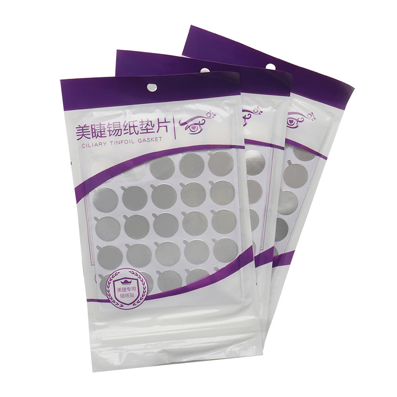 Wholesale Grafting Eyelash Tin Paper Gasket Aluminum Foil Paper Extension Glue Tin Paper Gasket Eyelash silver Glue Gasket