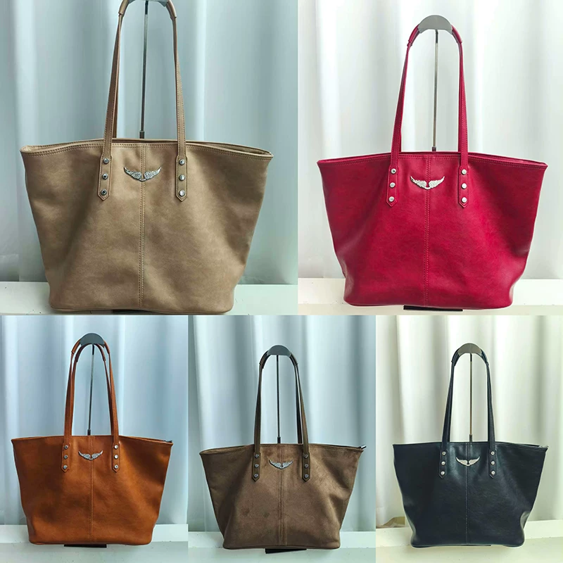 Zv Tote Bag Large Capacity 2025 New Cross-Border Retro Fashion Simple Lightweight Commuter Fashion Single Shoulder Crossbody Bag