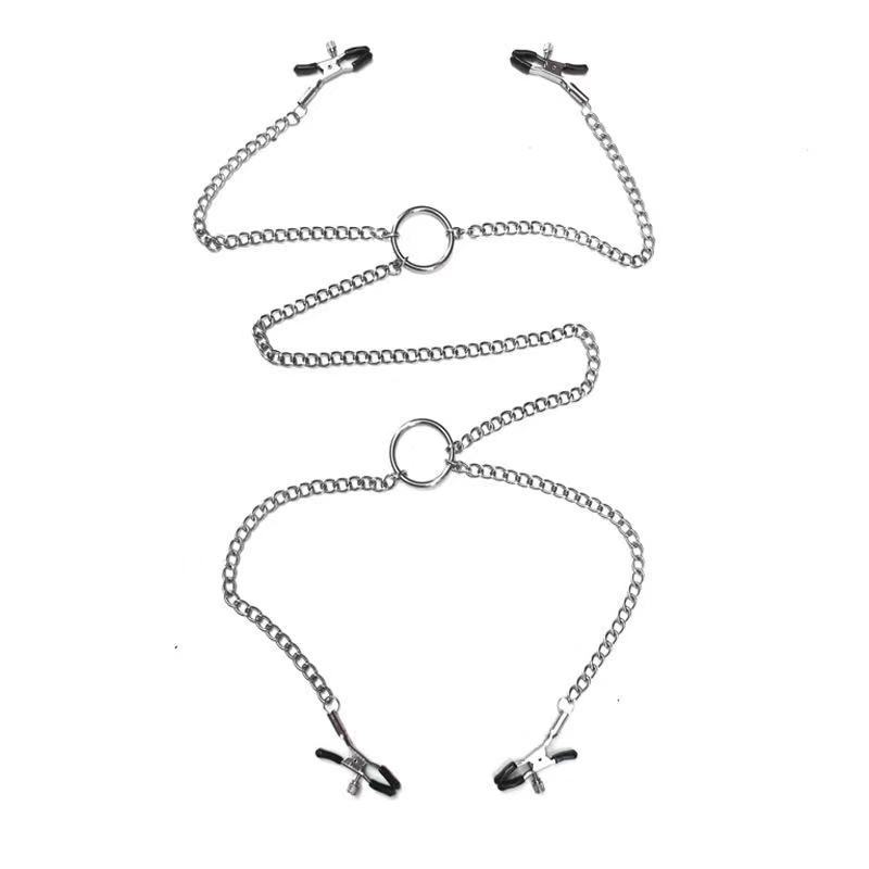 SM adult alternative sex toys four-head breast clip female breast Mimi flirting masturbation clitoral chain wholesale