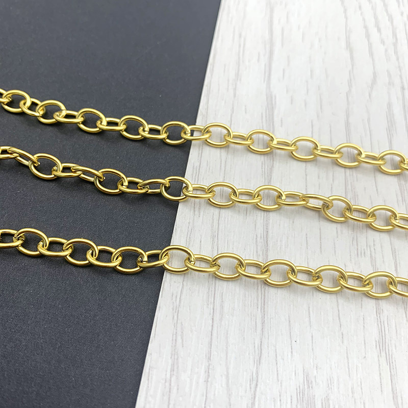 Stainless steel round O-shaped cross chain vacuum gold chain diy necklace bracelet personality fashion matching chain manufacturer in stock