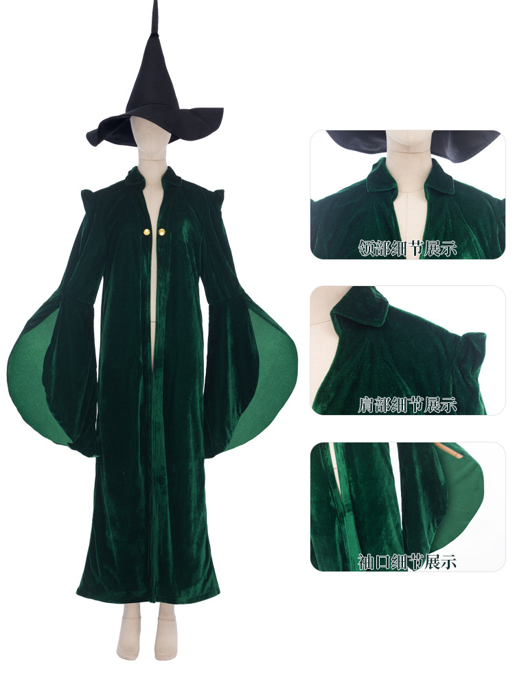 Fdm Magic Robe Stage Performance Cosplay Costume Halloween Harry Potter Voldemort Rhea Mcgonagall Robe