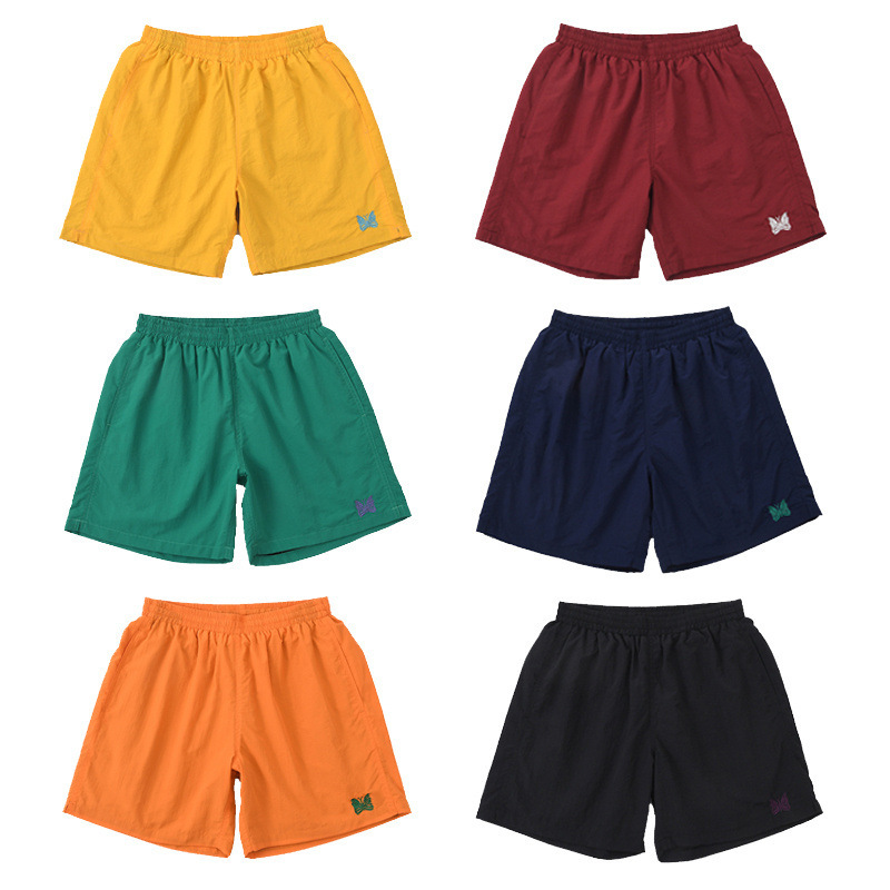 New Trendy Brand Needles Butterfly Embroidery Hugh Craft Men's and Women's Couples Casual Shorts Sports Pants for Hair