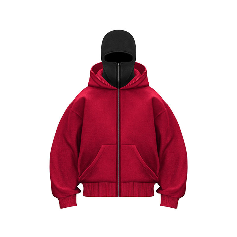 2025 Cross-Border Men's Hot-Selling DIY Autumn and Winter Ins Style Double-Hooded Zip-Up Fleece Sweatshirt Couple Style Hoodie