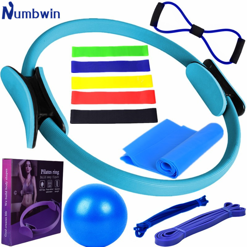 Elastic band twelve pieces suit yoga tension band latex 2080 resistance band Fitness Pilates ring yoga ball