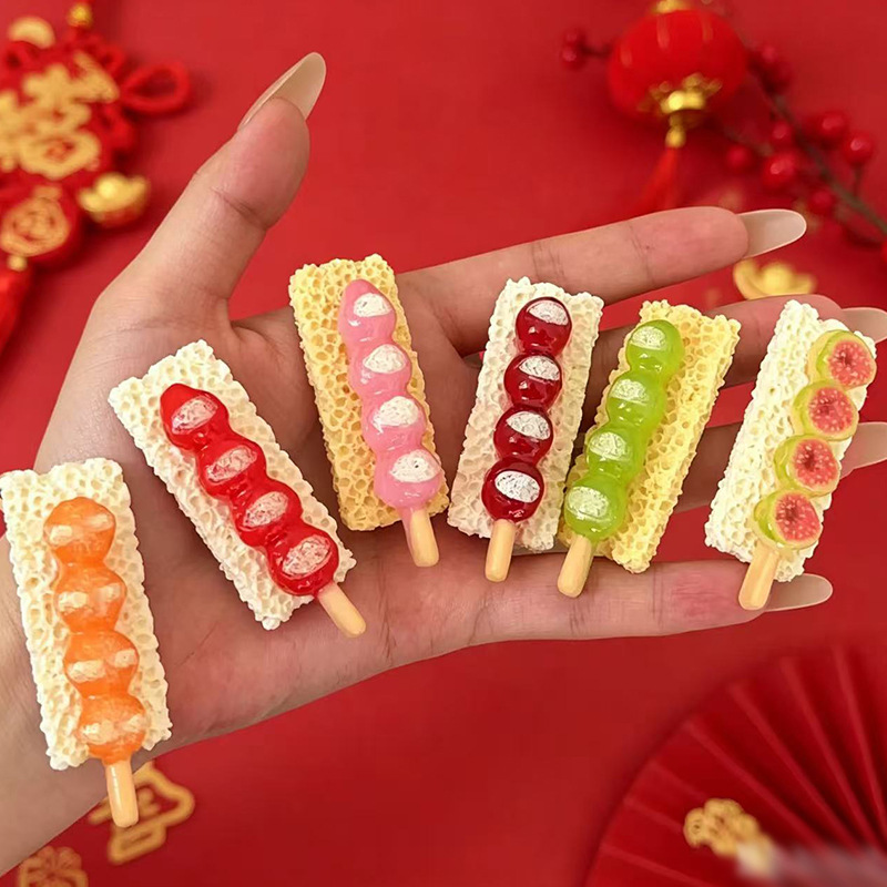 Creative Simulation Refrigerator Magnets, Milk Skin Candy, Fruit Candied Haws, Miniature Resin Food Toys, DIY Hairpin Keychain Materials