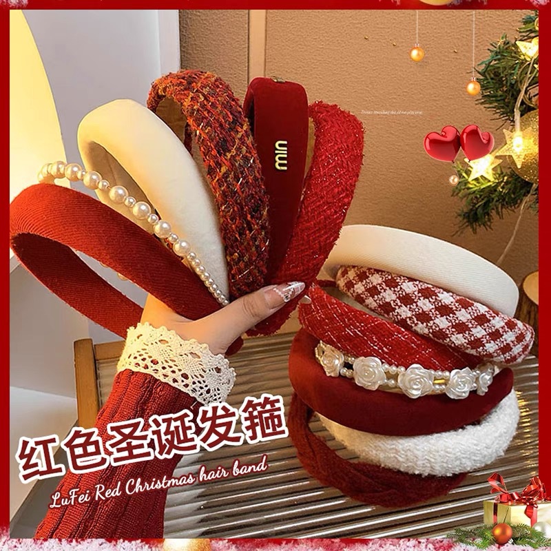 Christmas headdress headband female 2023 Internet celebrity new holiday Internet celebrity hair accessories rhinestone lovely girl jewelry wholesale