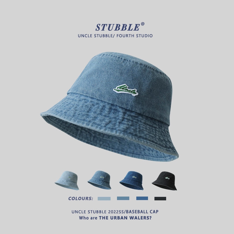 Cowboy fisherman hat original letter sunshade sunscreen hat Tide brand men's and women's Joker face small basin hat factory outlet