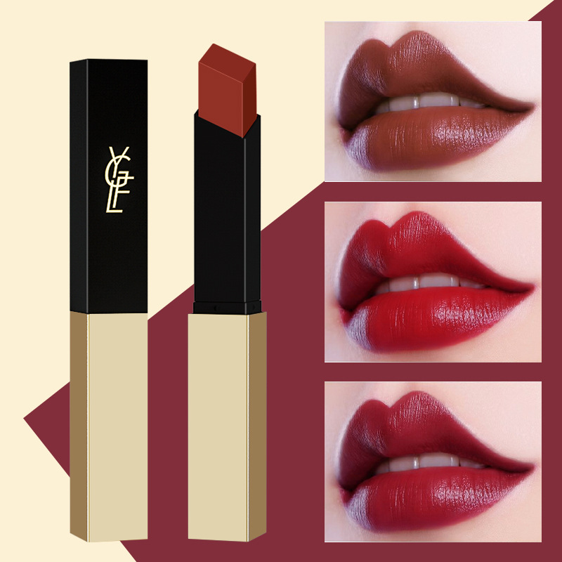 Di Xiang Er Yang Shulin Small Gold Lipstick Matte Silk Soft Moisturizing Lipstick Lipstick Lip Glaze Shake Tone Explosions