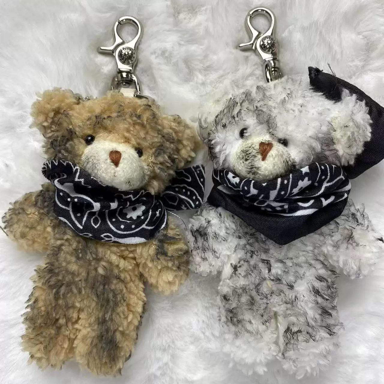 Cgyyds Welfare Plush Bear Pendant DIY Distressed Handmade Accessories Cute Plush Toy Keychain