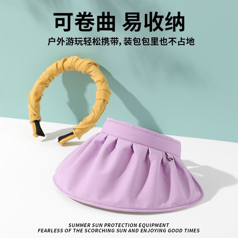 Sun protection shell hat female UV protection sun hat cycling empty top sun hat summer shell hat factory wholesale