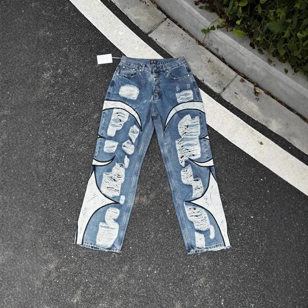 mickeybuys.com中腰宽松牛仔裤男女款