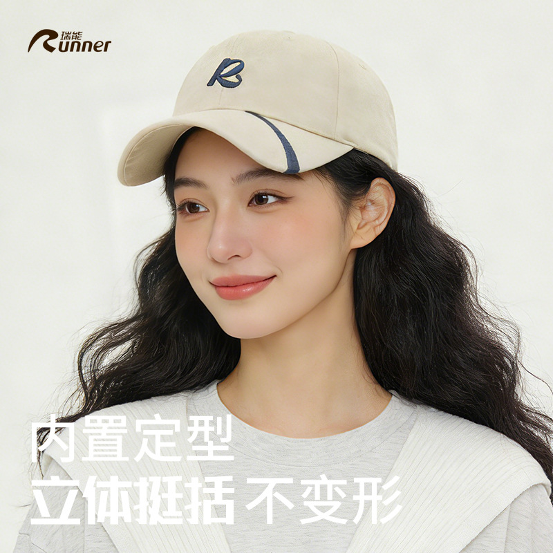 New Niche Design Line-Patterned Baseball Cap That Makes the Face Look Smaller, Versatile Sun Protection Hat, American Retro Lettered Baseball Cap