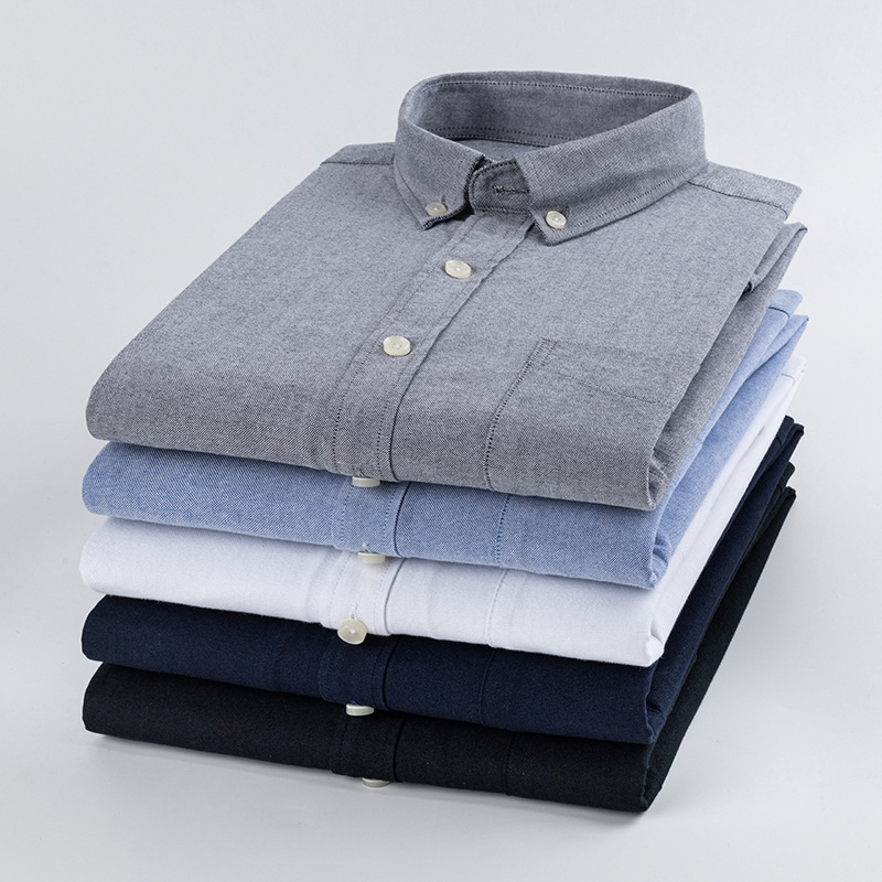 Men's Oxford Long-Sleeve Shirt, Men's Fashion 2026 New Spring and Autumn Stylish Business Casual Cardigan Shirt Cross-Border