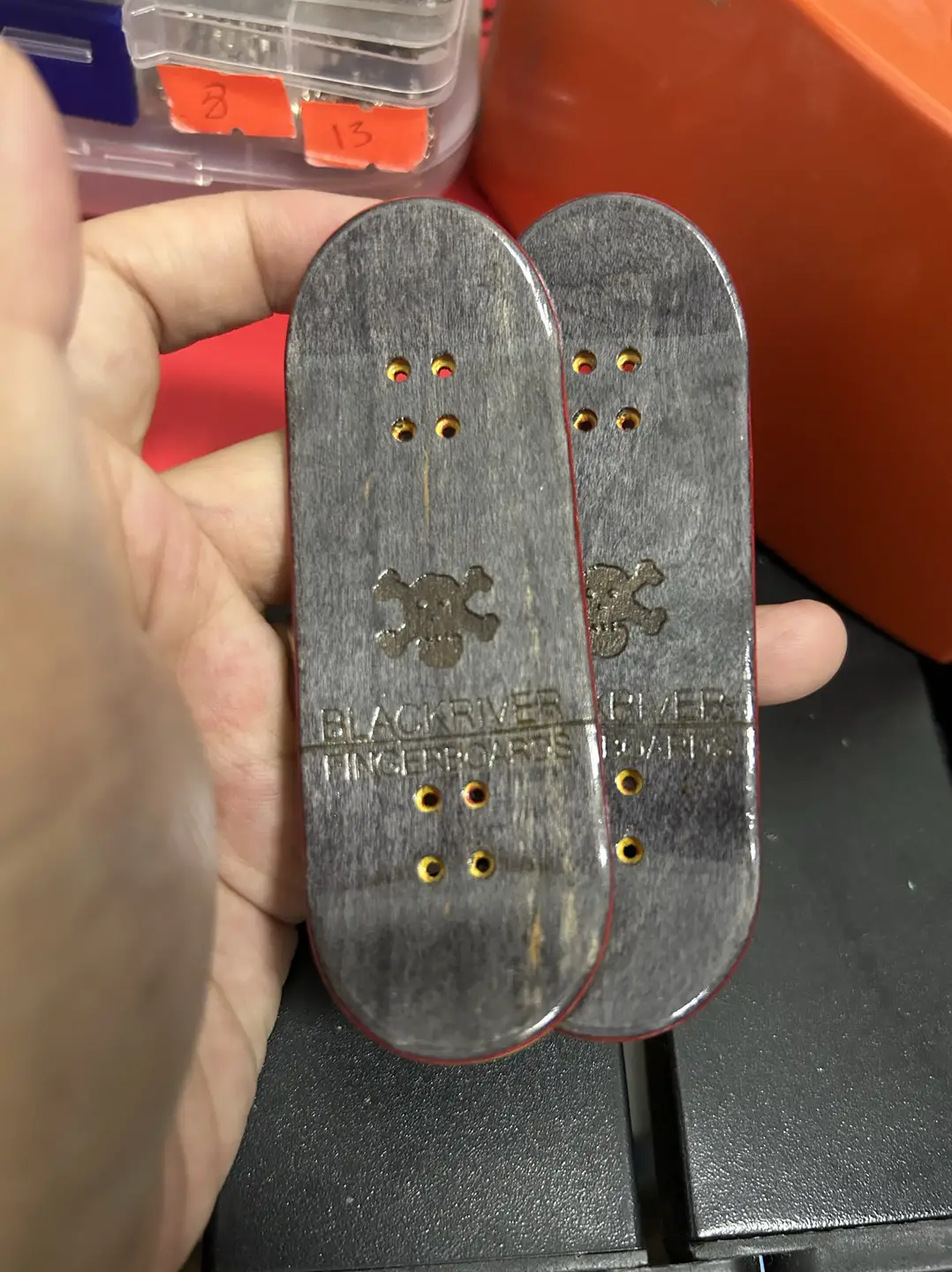 HAILEY Professional Finger Skateboard 34mm Skull Handcrafted Finger Skateboard Board Surface Canadian Maple Skateboard
